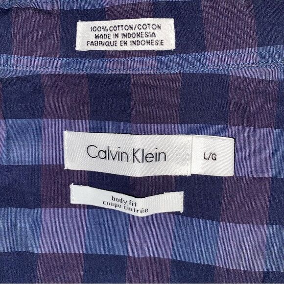 Calvin Klein bodyfit button down dress shirt sz lg - Picture 6 of 10